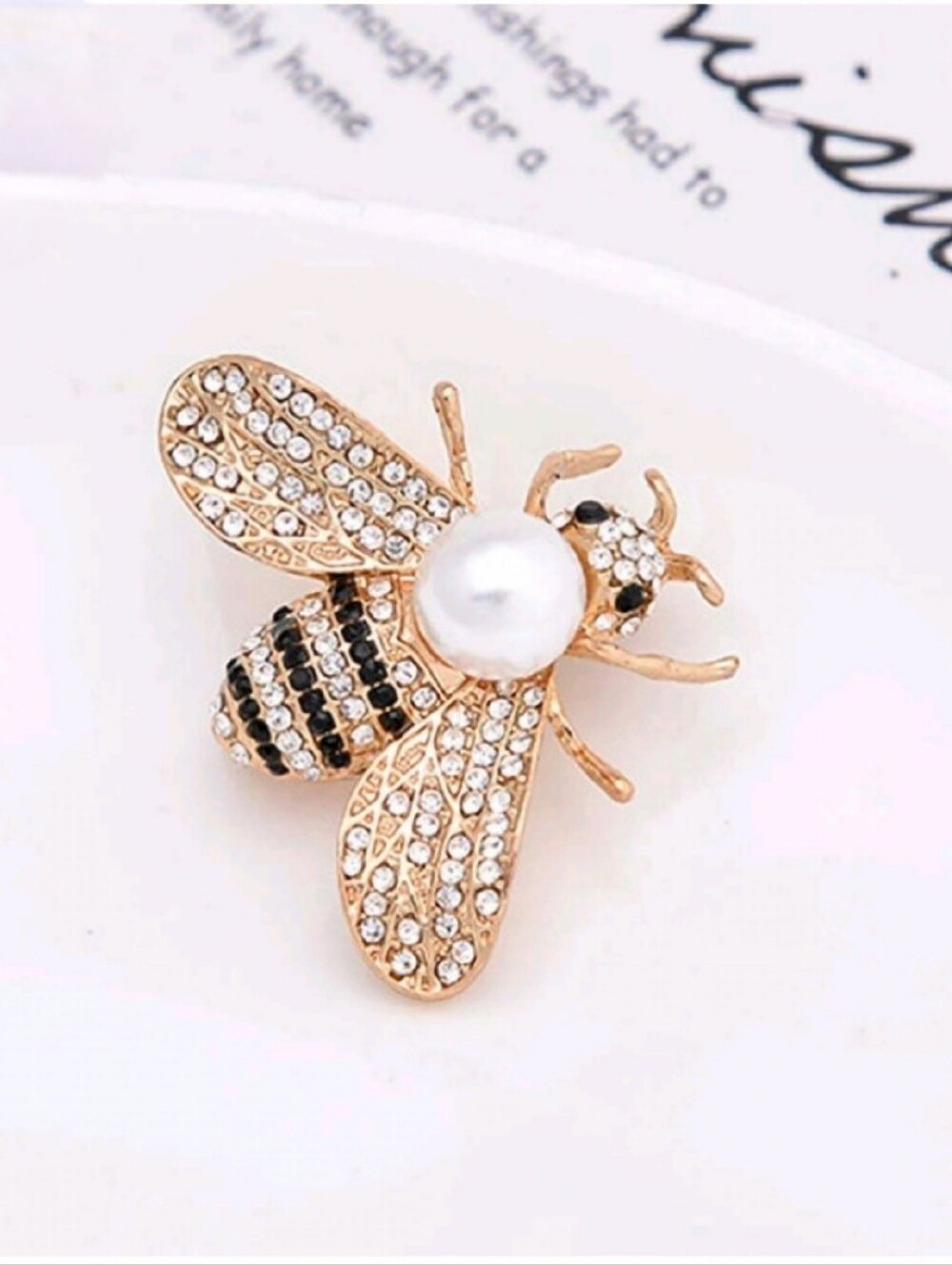 🌺Bee Rhinestone Brooch With Pearl Accent  Bee Jewelry Bee Accessories